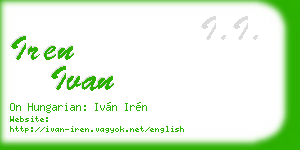 iren ivan business card