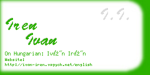 iren ivan business card